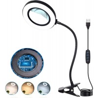 Kaliteli mercek ışıklı masa büyüteci çalışma lambası mandallı tamirci büyüteci 5x120mm